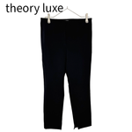 Load image into Gallery viewer, 【中古】セオリーリュクス theory luxe パンツ 38 ブラック テーパード ストレート ナイロン混 タグ付き 未使用 j0817n0026
