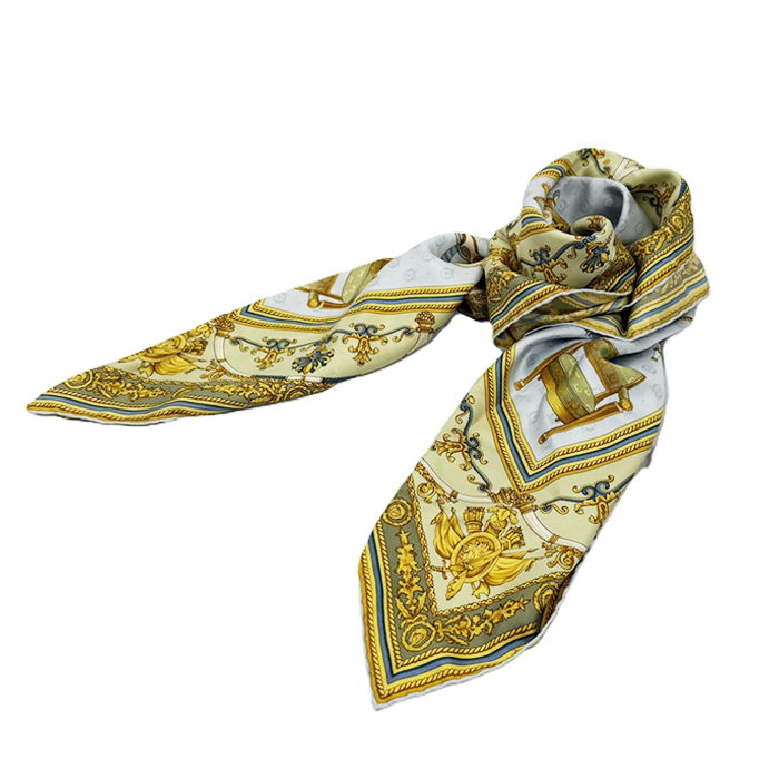 【中古】GUCCI グッチ スカーフ シルク100％ チェア柄 イス ヴィンテージ i0907oq01750