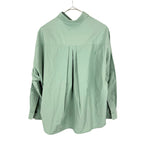 Load image into Gallery viewer, 【中古】ミッシェルクラン MICHEL KLEIN シャツ 長袖 シャカシャカ素材 くすみグリーン系 i0619wq0168

