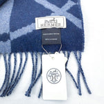 画像をギャラリービューアに読み込む, 【中古】エルメス Hermes マフラー ブルー カシミヤ i0522lq010286
