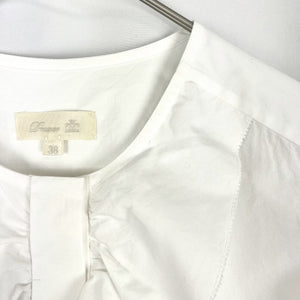 【中古】ドゥロワー Drawer フロントフリルノーカラーシャツ ブラウス 上品 ホワイト 白 h0304n003