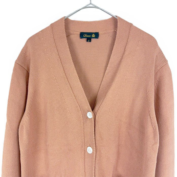 【中古】ドゥロワー Drawer ブラウン 7Gコットン 天竺Vネック カーディガン i0512y00718