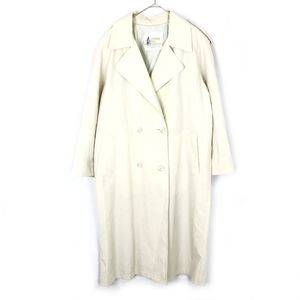 【中古】ロンドンフォグ LONDONFOG トレンチコート スプリングコート オーバーサイズ 肩パッド クリーム色 g0704k006