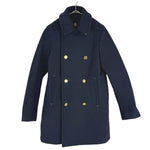 画像をギャラリービューアに読み込む, 【中古】Drawer ドゥロワー ウールコート ネイビー 金ボタン ダブル i0818o00130
