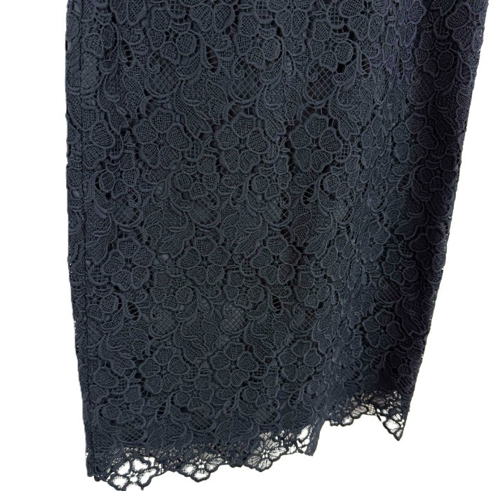 【中古】アナイ ANAYI 総レースタイトスカート カットワークレース 上品 ネイビー 紺 i0811y0056
