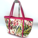 画像をギャラリービューアに読み込む, 【中古】ドルチェ＆ガッバーナ DOLCE&amp;GABBANA ハンドバッグ 花柄 パイピング ビビッドピンク 白系 i0413oq00292
