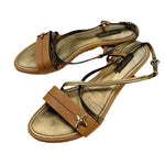 画像をギャラリービューアに読み込む, 【中古】ルイ・ヴィトン Louis Vuitton サンダル フラット シューズ レザー フラワーモチーフ i0907oq00238
