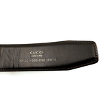 画像をギャラリービューアに読み込む, 【中古】GUCCI グッチ 本革 レザーベルト ブラック 黒 ゴールドGバックル i0907oq01557
