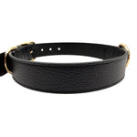 将图片加载到图库查看器，【中古】グッチ GUCCI ペット用 首輪 インターロッキングG レザー 箱付き GGロゴ ブラック ゴールド i0710lq020121
