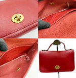 画像をギャラリービューアに読み込む, 【中古】コーチ COACH オールド レザー ハンドバッグ ターンロック 赤 レディース i1024oq00430
