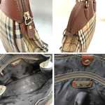画像をギャラリービューアに読み込む, 【中古】バーバリー BURBERRY ハンドバッグ ノバチェック 定番チェック柄 バイカラー ベージュ系 ブラウン i0413oq001149
