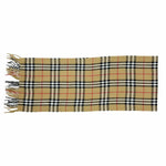 画像をギャラリービューアに読み込む, 【中古】BURBERRY バーバリー マフラー ノバチェック ベージュ フリンジ ウール i1124tq01512
