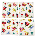 将图片加载到图库查看器，【中古】フェイラー FEILER ハンカチ 2枚セット ハイジ ピンク 花柄 アニマル柄 i0728tq0021
