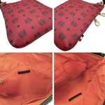 将图片加载到图库查看器，【中古】カステルバジャック CASTELBAJAC ショルダーバッグ 総ロゴ柄 薄型 レザー レッド系 i0724lq00211
