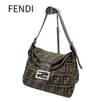画像をギャラリービューアに読み込む, 【中古】フェンディ FENDI ズッカ柄 マンマバゲット ショルダーバッグ ブラウン j0417aq026330
