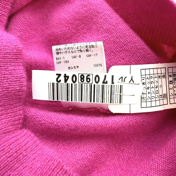 【中古】ドゥロワー Drawer ニットカーディガン カシミヤ クルーネック ピンク ビビッドカラー i0925i00915
