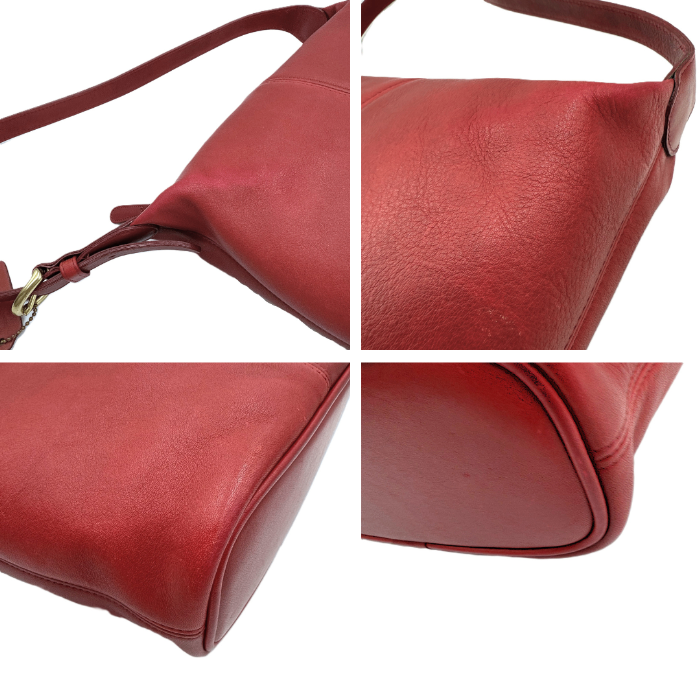 【中古】コーチ COACH ワンショルダーバッグ オールドコーチ レザー レッド くすみレッド 赤 i0810oq00169