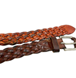 画像をギャラリービューアに読み込む, 【中古】ANGLO レザーベルト 編込み メッシュベルト ブラウン i0731wq0061
