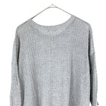 将图片加载到图库查看器，【中古】セオリーリュクス Theory luxe カギ編みリネンニット 七分袖 透け感　ライトグレー i0818n0134

