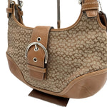 画像をギャラリービューアに読み込む, 【中古】コーチ COACH ハンドバッグ シグネチャー ロゴマーク キャンバス レザー ベージュ ライトブラウン i0627aq02524
