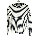 将图片加载到图库查看器，【中古】PETIT BATEAU プチバトー レディース ボーダー ニット セーター マリン 肩ボタン ワッペン付 長袖 i1031h0068
