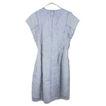 Load image into Gallery viewer, 【中古】オールドイングランド OLD ENGLAND ストライプワンピース フレンチスリーブ ウエストシェイプ ブルー ホワイト i0515n0064
