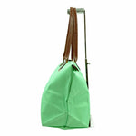 画像をギャラリービューアに読み込む, 【中古】Longchamp ロンシャン トートバッグ グリーン ナイロン×レザー バッグ i1029pq0315
