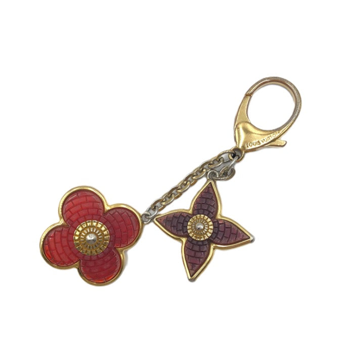 【中古】ルイヴィトン LOUIS VUITTON キーリング チャーム キーホルダー 半透明 可愛い レッド パープル ゴールド i0522lq03671