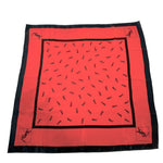 Load image into Gallery viewer, 【中古】イヴサンローラン Yves Saint Laurent スカーフ 大判 ロゴ柄 光沢 レッド ブラック i0606aq0166
