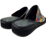 画像をギャラリービューアに読み込む, 【中古】フェイラー FEILER スリッパ 収納バッグ付き オープントゥ 柄 花 蝶 鳥 ブラック マルチカラー i0727tq01714
