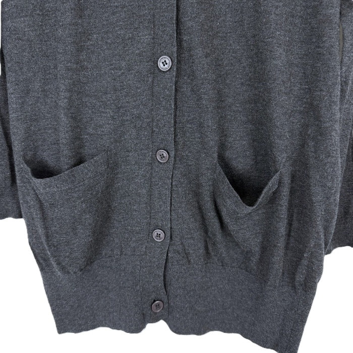 【中古】スリードッツ three dots カーディガン Vネック シンプル ロング 透け感 チャコールグレー i0818n0093