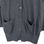 将图片加载到图库查看器，【中古】スリードッツ three dots カーディガン Vネック シンプル ロング 透け感 チャコールグレー i0818n0093
