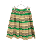 画像をギャラリービューアに読み込む, 【中古】ドルチェ＆ガッバーナ Dolce &amp; Gabbana スカート ボーダー リネン混 グリーン ベージュ 38 i1008n00218
