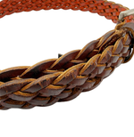 画像をギャラリービューアに読み込む, 【中古】ANGLO レザーベルト 編込み メッシュベルト ブラウン i0731wq0061
