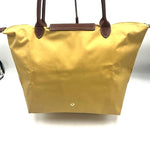 Load image into Gallery viewer, 【中古】ロンシャン LONGCHAMP トートバッグ 折りたたみ サブバッグ 大きめ くすみイエロー ブラウン h0625aq00313
