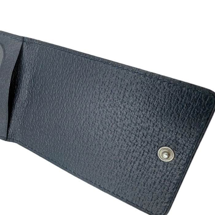 【中古】ブルガリ BVLGARI ネームタグ レザー シンプル ネイビー 紺 i0627aq0206