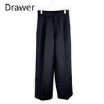 将图片加载到图库查看器，【中古】ドゥロワー Drawer ワイドパンツ タックパンツ ブラック j0416t01122
