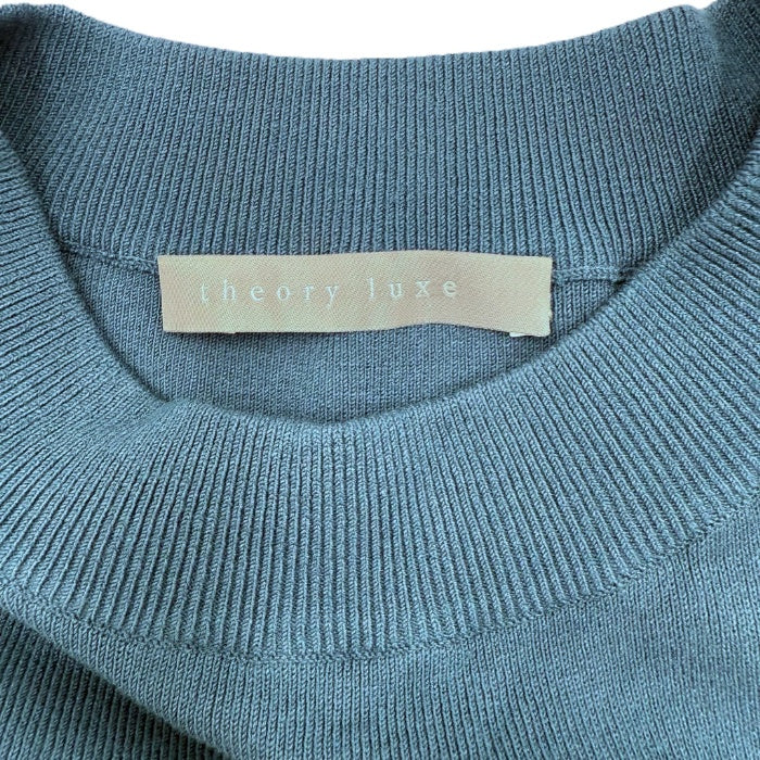 【中古】セオリーリュクス Theory luxe ニットワンピース 半袖 モックネック ブルーグリーン i0807n01810
