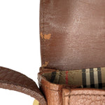 Load image into Gallery viewer, 【中古】バーバリー BURBERRY ショルダーバッグ レザー 内側チェック レトロ ブラウン 茶 i0606aq02360
