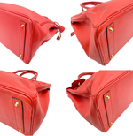 画像をギャラリービューアに読み込む, 【中古】HIGH CLASS ハイクラス レザーバッグ 赤 ゴールド金具 ハンドバッグ i1029pq003160
