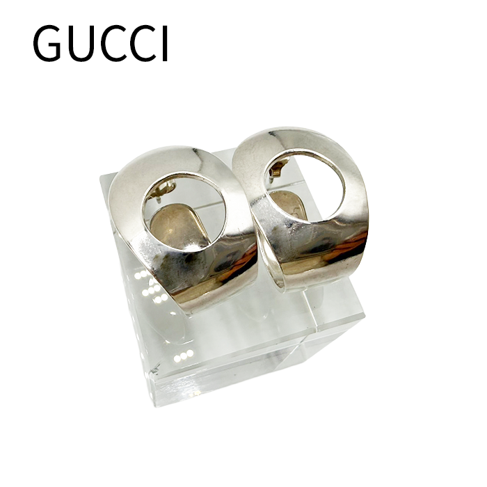 中古】グッチ GUCCI ピアス シルバー SV925 オープンデザイン 両耳用
