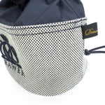 画像をギャラリービューアに読み込む, 【中古】ドゥロワー Drawer ノベルティ巾着バッグ バイカラー ロゴ刺しゅう ミニサイズ ホワイト ネイビー i0512y0019
