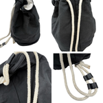 Load image into Gallery viewer, 【中古】シャネル CHANEL ノベルティバッグ プールバッグ 巾着 ロゴ シンプル ブラック ホワイト i0727tq00440
