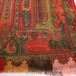 将图片加载到图库查看器，【中古】エトロ ETRO ストール スリム ペイズリー系 シルク混 柄 おしゃれ レッド 赤系 i0907oq02515
