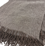 画像をギャラリービューアに読み込む, 【中古】agnes b アニエスベー 大判ストール ブラウン ウール100％ フリンジ i0911wq0017
