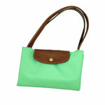 画像をギャラリービューアに読み込む, 【中古】Longchamp ロンシャン トートバッグ グリーン ナイロン×レザー バッグ i1029pq0315
