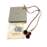 Load image into Gallery viewer, 【中古】マルニ MARNI ネックレス レザー チェーン クリアモチーフ おしゃれ ベージュ マルチカラー i0606aq00936
