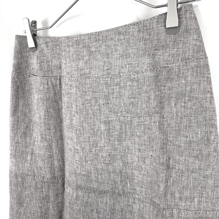 【中古】オールドイングランド OLD ENGLAND ひざ丈リネンスカート 台形 ベージュ ライトブラウン系 i0703n0095