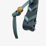 Load image into Gallery viewer, 【中古】ロエベ LOEWE キーホルダー ブレイデッド レザー 編み込み ロゴ型押し グリーン ゴールド j0805dq00851
