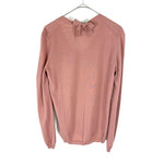 将图片加载到图库查看器，【中古】ドゥロワー Drawer Vネックニット 後ろリボン カシミヤ シルク 薄手 透け感 くすみピンク
